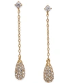Eliot Danori Gold-tone Pave Drop Earrings, Created For Macy's In Gold