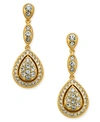 Eliot Danori Gold-tone Teardrop Pave Drop Earrings, Created For Macy's In Gold
