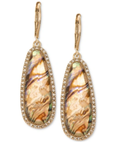 Lonna & Lilly Gold-tone Iridescent Stone Drop Earrings