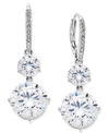 Eliot Danori Silver-tone Crystal Double Drop Earrings, Created For Macy's In Silver