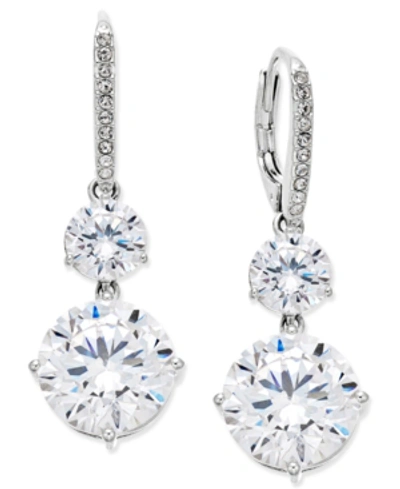 Eliot Danori Silver-tone Crystal Double Drop Earrings, Created For Macy's