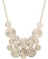 LONNA & LILLY GOLD-TONE TEXTURED DISC DRAMA NECKLACE