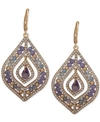 LONNA & LILLY PAVE & STONE BEADED CHANDELIER EARRINGS