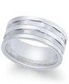 SUTTON BY RHONA SUTTON MEN'S STAINLESS STEEL MULTI-ROW CUT BAND