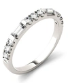Charles & Colvard Moissanite Round And Baguette Stackable Ring (1/2 Ct. Tw. Diamond Equivalent) In 14k White Gold In White Gold