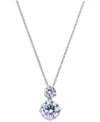 Eliot Danori Silver-tone Cubic Zirconia Double Pendant Necklace, Created For Macy's In Silver
