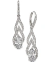 Eliot Danori Silver-tone Crystal & Pave Drop Earrings, Created For Macy's In Silver