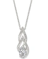 Eliot Danori Silver-tone Cubic Zirconia Pendant Necklace, Created For Macy's In Silver