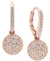 ELIOT DANORI ROSE GOLD-TONE PAVE DISC DROP EARRINGS, CREATED FOR MACY'S