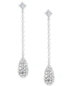 Eliot Danori Gold-tone Pave Drop Earrings, Created For Macy's In Silver