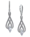 Eliot Danori Silver-tone Marquise Crystal And Pave Drop Earrings, Created For Macy's In Silver
