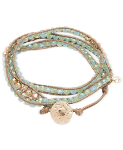 Lonna & Lilly Glass Bead Wrap-style Bracelet In Light Green