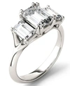 CHARLES & COLVARD MOISSANITE EMERALD THREE STONE RING (2-9/10 CT. TW.) IN 14K WHITE GOLD