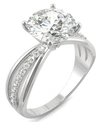CHARLES & COLVARD MOISSANITE ROUND SOLITAIRE WITH SIDES RING (2-9/10 CT. TW. DIAMOND EQUIVALENT) IN 14K WHITE GOLD