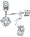 Eliot Danori Silver-tone Double Crystal Front Back Earrings, Created For Macy's In Silver
