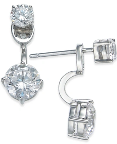 Eliot Danori Silver-tone Double Crystal Front Back Earrings, Created For Macy's