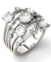 Charles & Colvard Moissanite Galaxy Fashion Ring (3-1/8 Ct. T.w. Diamond Equivalent) In 14k White Gold In White Gold