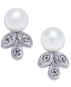 ELIOT DANORI SILVER-TONE IMITATION PEARL AND CRYSTAL STUD EARRINGS, CREATED FOR MACY'S