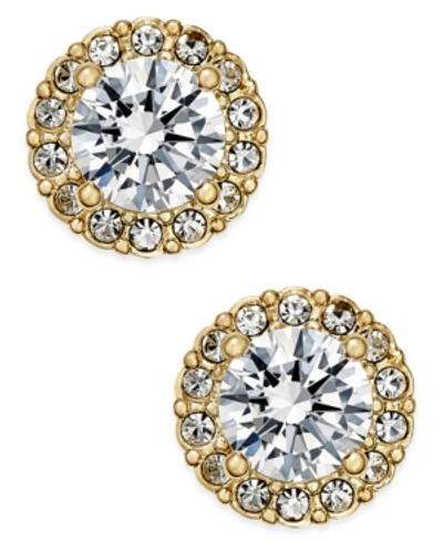 Eliot Danori Gold-tone Crystal Halo Stud Earrings, Created For Macy's