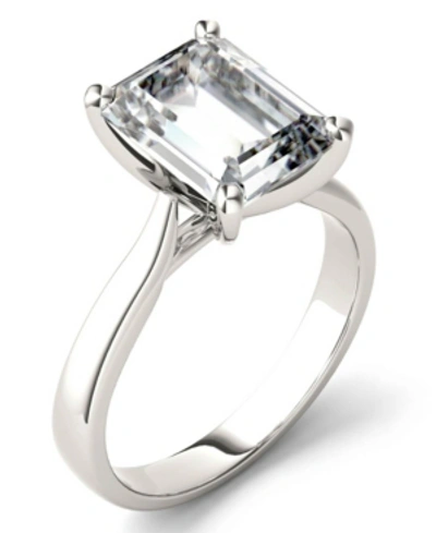 Charles & Colvard Moissanite Emerald Solitaire Ring (3-1/2 Ct. T.w. Diamond Equivalent) In 14k White Gold
