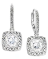 Eliot Danori Silver-tone Crystal Square Drop Earrings, Created For Macy's In Silver