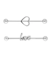 RHONA SUTTON BODIFINE STAINLESS STEEL SET OF 2 LOVE AND ARROW SCAFFOLD BARS