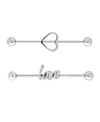 Rhona Sutton Bodifine Stainless Steel Set Of 2 Love And Arrow Scaffold Bars In Silver
