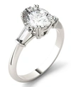 Charles & Colvard Moissanite Oval Engagement Ring (2-1/2 Ct. Tw. Diamond Equivalent) In 14k White Gold In White Gold