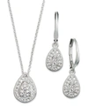 ELIOT DANORI RHODIUM-PLATED CRYSTAL TEARDROP EARRINGS AND PENDANT NECKLACE SET, CREATED FOR MACY'S