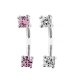 RHONA SUTTON BODIFINE STAINLESS STEEL SET OF 2 CRYSTAL EYEBROW BARS