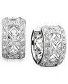 Eliot Danori Crystal Accent 1/2" Huggie Earrings, Created For Macy's In Silver