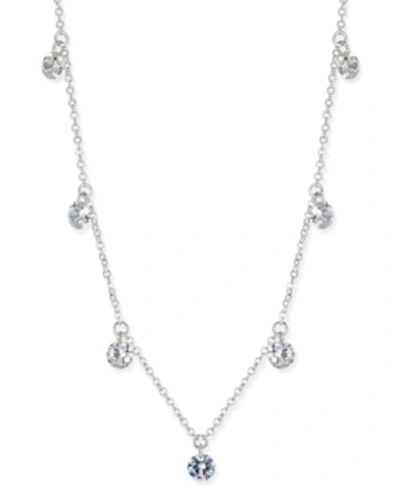 Inc International Concepts Cubic Zirconia Crystal Drop Necklace, Created For Macy's In Silver