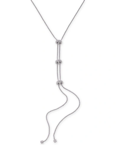 Inc International Concepts Silver-tone Pave Rondelle Bead Lariat Necklace, 19" + 3" Extender, Created For Macy's