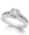 Trumiracle Diamond Channel Halo Engagement Ring (1 Ct. T.w.) In 14k White Gold In White Gold