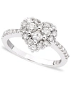 Effy Collection Classique By Effy Diamond Heart Ring (9/10 Ct. T.w.) In In 14k White, Yellow, Or Rose Gold In White Gold
