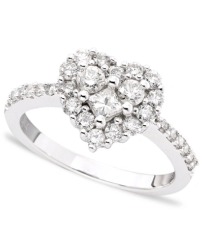 Effy Collection Classique By Effy Diamond Heart Ring (9/10 Ct. T.w.) In In 14k White, Yellow, Or Rose Gold In White Gold