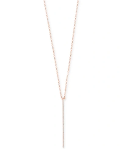 Effy Collection Pave Rose By Effy Diamond Vertical Bar Pendant Necklace (1/8 Ct. T.w.) In 14k Rose, Yellow, And Whit In Rose Gold