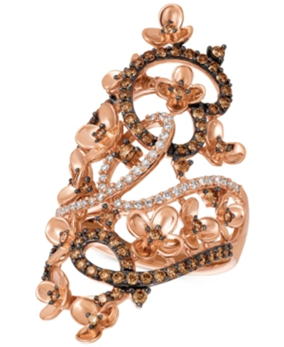 Le Vian Crazy Collection Diamond Fancy Scroll Floral Ring (1-1/6 Ct. T.w.) In 14k Rose, Yellow Or White Gold In Rose Gold
