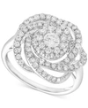 Wrapped In Love Diamond Ring, 14k White Gold Diamond Pave Knot Ring (1 Ct. T.w.), Created For Macy's In White Gold