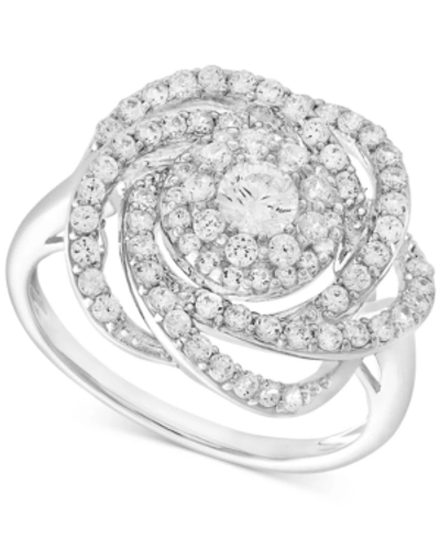 Wrapped In Love Diamond Ring, 14k White Gold Diamond Pave Knot Ring (1 Ct. T.w.), Created For Macy's