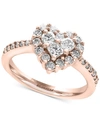 Effy Collection Classique By Effy Diamond Heart Ring (9/10 Ct. T.w.) In In 14k White, Yellow, Or Rose Gold In Rose Gold