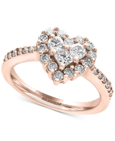 Effy Collection Classique By Effy Diamond Heart Ring (9/10 Ct. T.w.) In In 14k White, Yellow, Or Rose Gold