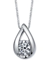 SIRENA DIAMOND TEARDROP PENDANT NECKLACE (1/5 CT. T.W.) IN 14K WHITE GOLD OR ROSE GOLD