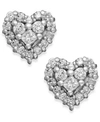 EFFY COLLECTION EFFY DIAMOND HEART STUD EARRINGS (1/2 CT. T.W.) IN 14K WHITE GOLD (ALSO AVAILABLE IN YELLOW GOLD)