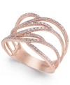 Effy Collection Pave Rose By Effy Diamond Ring (3/8 Ct. T.w.) In 14k Yellow Gold (also Available In Rose Gold & Whit In Rose Gold
