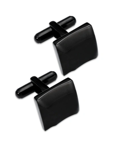 Rhona Sutton Sutton By  Black Ion-plated Stainless Steel Sculpted Square Cuff Links