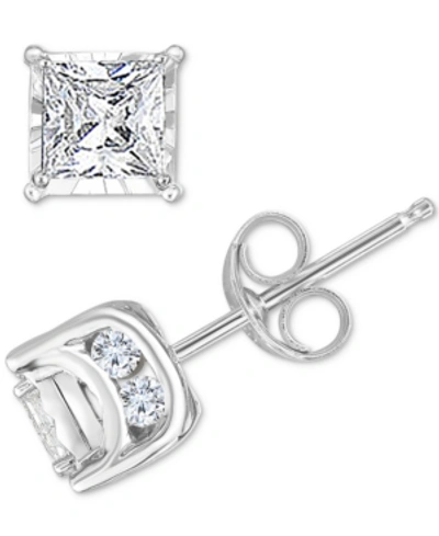 Trumiracle Diamond Princess Stud Earrings (3/4 Ct. T.w.) In 14k White Gold, Gold Or Rose Gold
