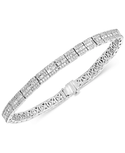 Effy Collection Diamond Baguette Link Bracelet (2-7/8 Ct. T.w.) In 14k White Gold