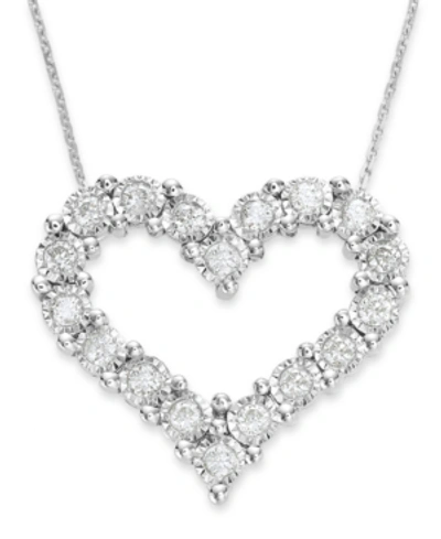 Trumiracle Diamond Heart Pendant Necklace (1/2 Ct. T.w.) In 10k White Gold