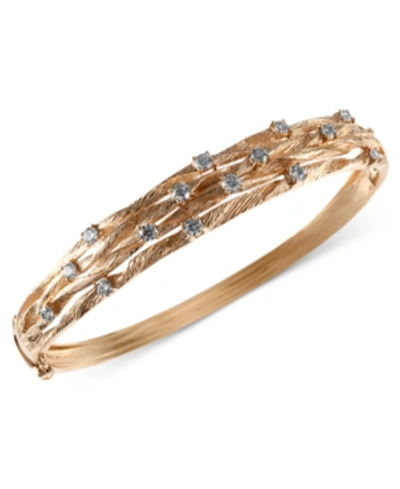 Effy Collection D'oro By Effy Diamond Textured Bangle (1 Ct. T.w.) In 14k Yellow Gold